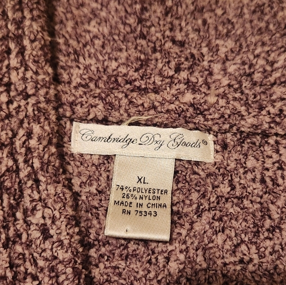 Women's Cambridge Dry Goods Plush Knit Snap Closure Brown Cardigan - Picture 3 of 6